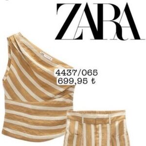 Zara Beige and Cream Striped Apparel